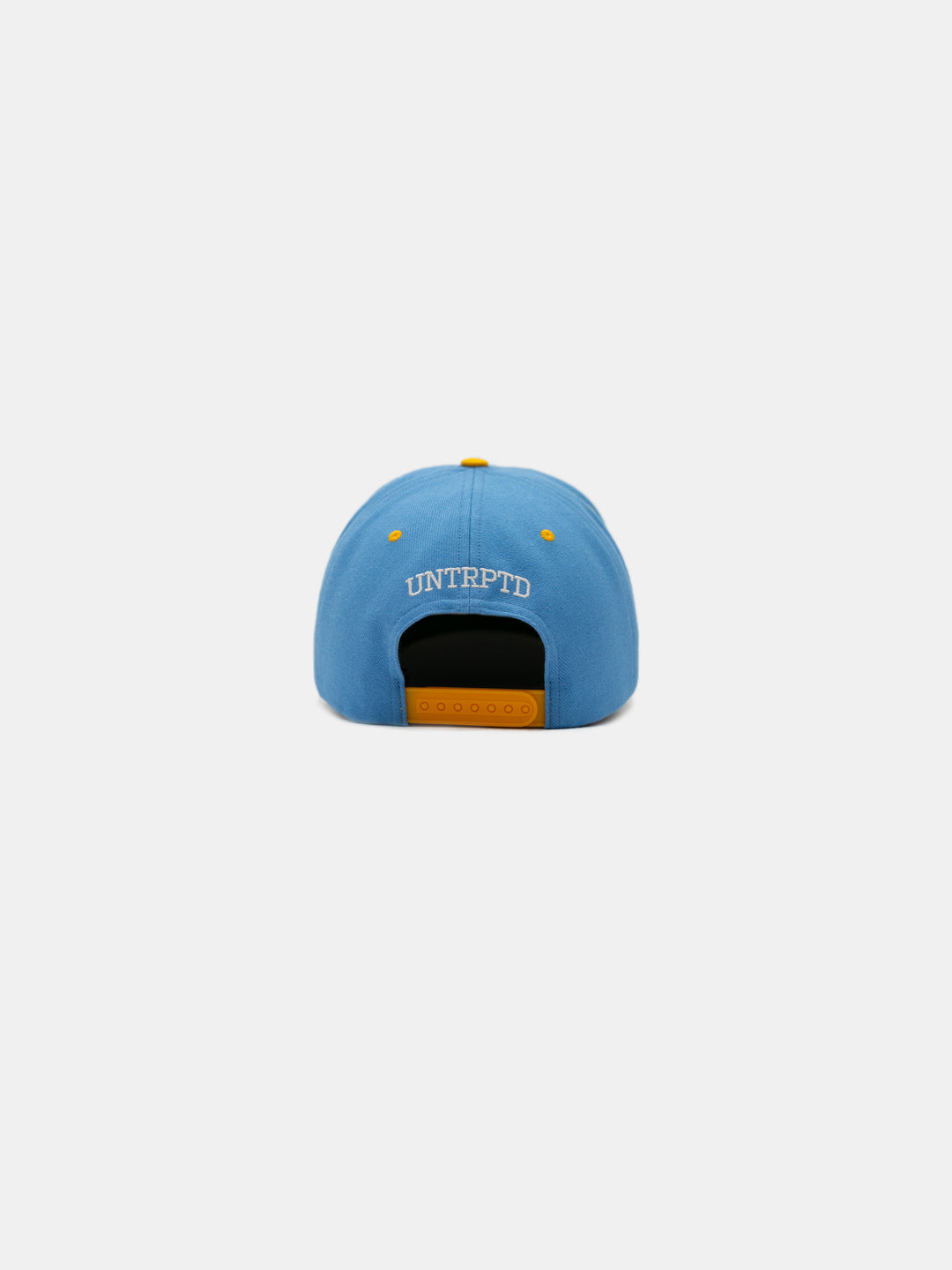 back of Chosen UN Snapback Hat Blue/Yellow