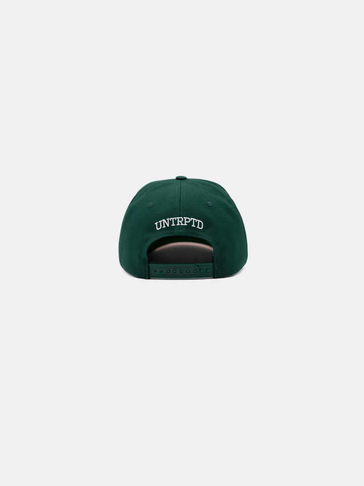 back of Chosen UN Snapback Hat Green/Orange