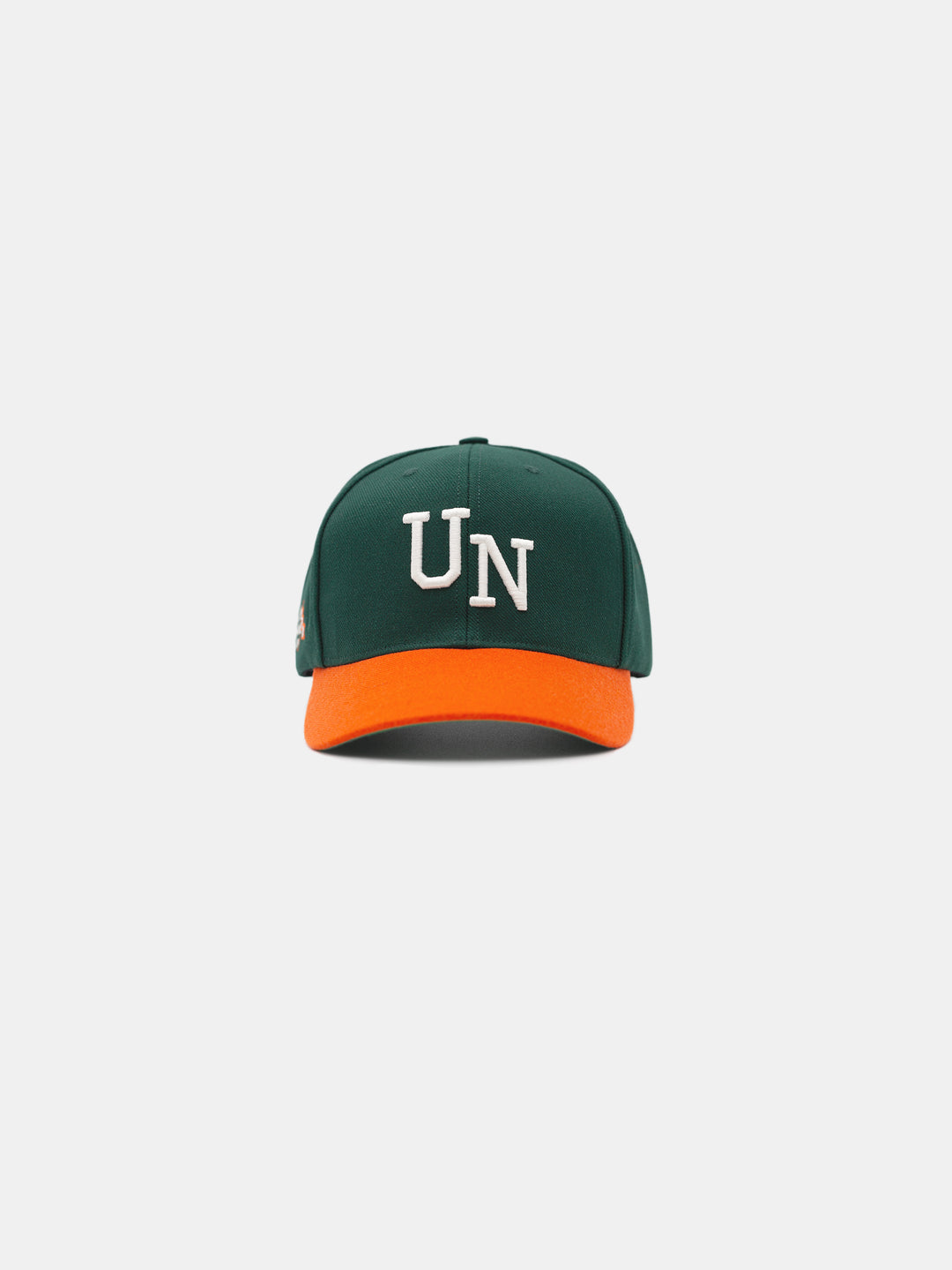 front of Chosen UN Snapback Hat Green/Orange