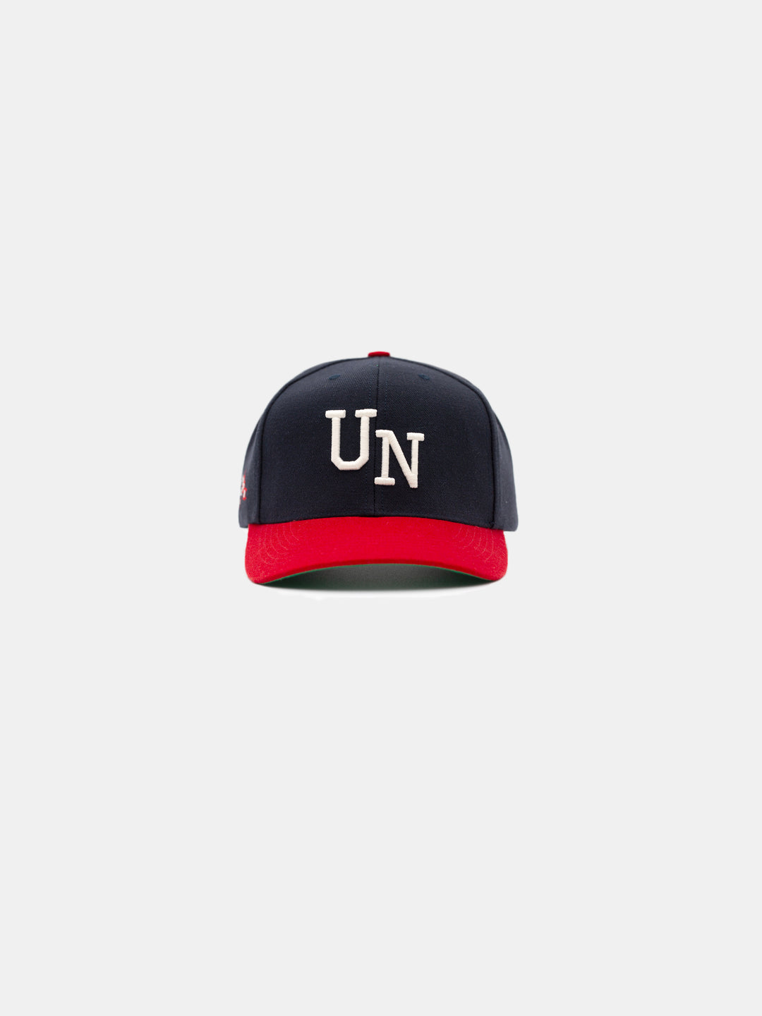 front of Chosen UN Snapback Hat Navy Blue/Red