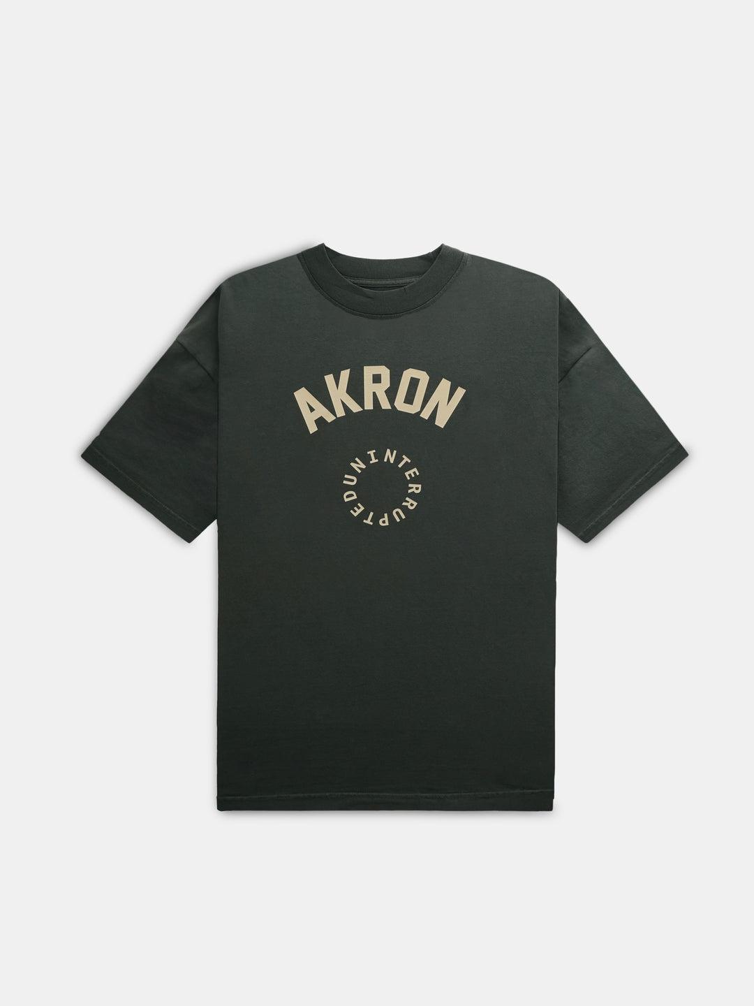 Akron Circle Logo Tee Olive Green front