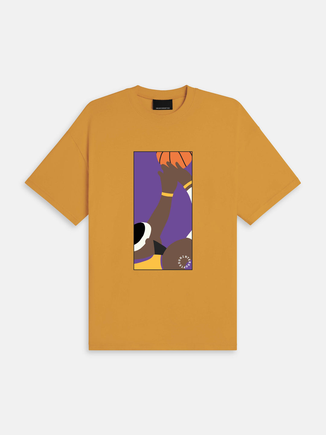 King James Shooting Record Tee Gold - gold short sleeve t shirt with a lebron james graphic on the front