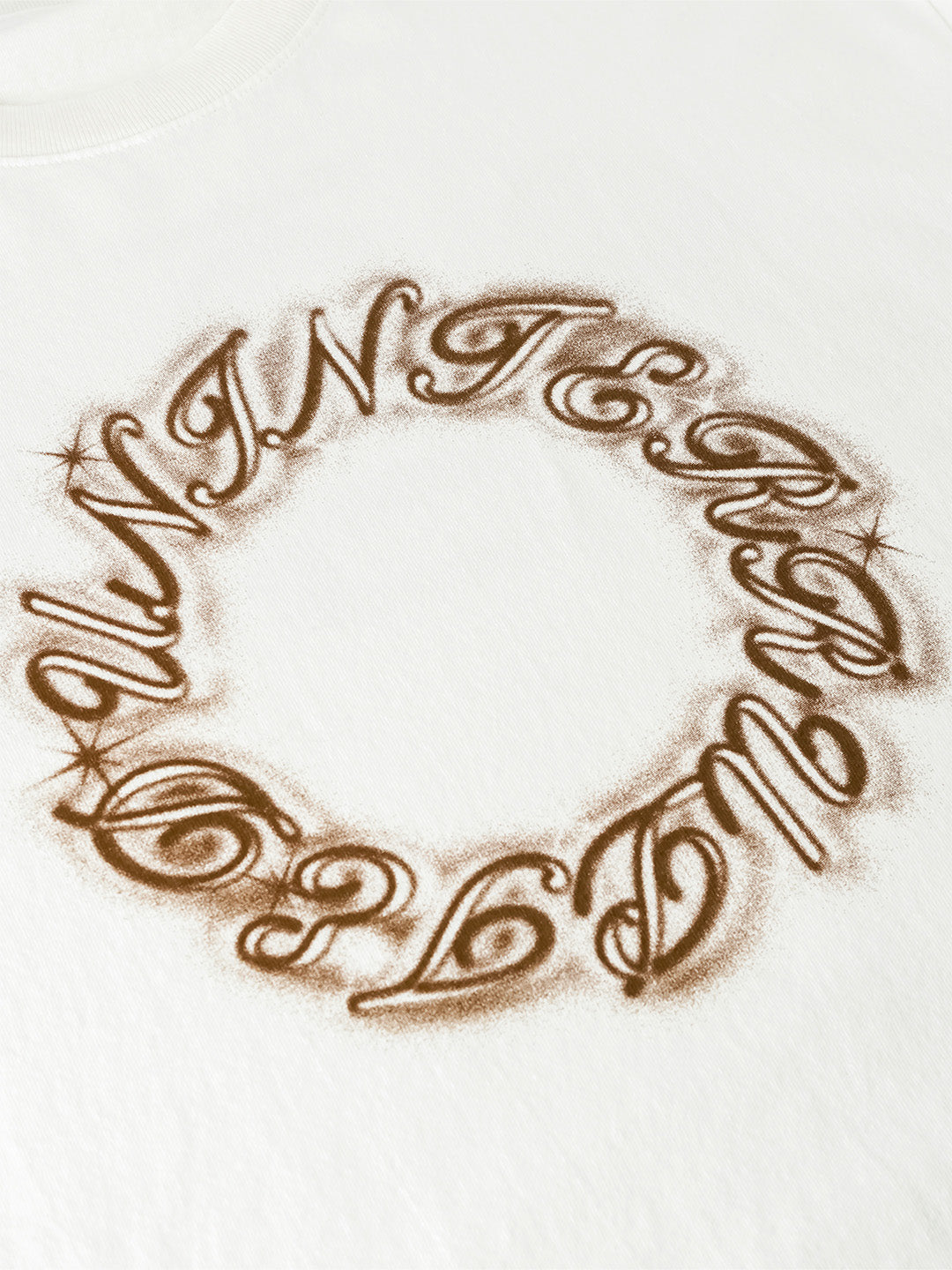 300 Club Airbrush Graphic Tee Ivory - Detail