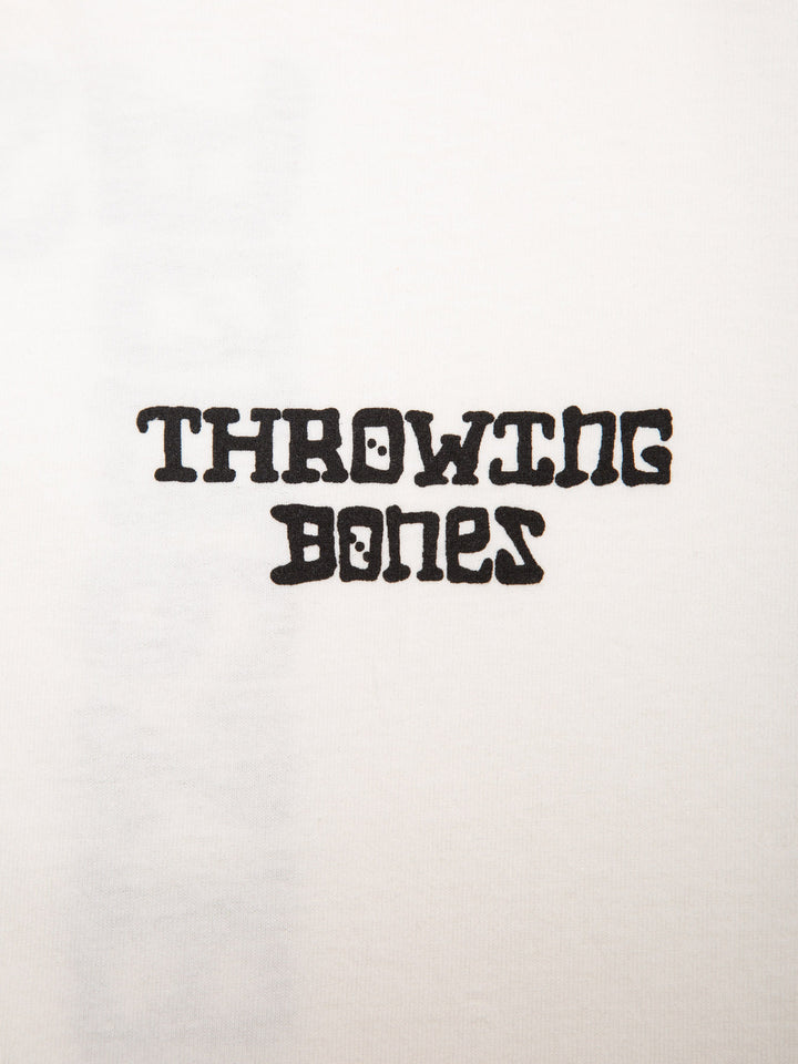 Throwing Bones Tee White - Logo Detail