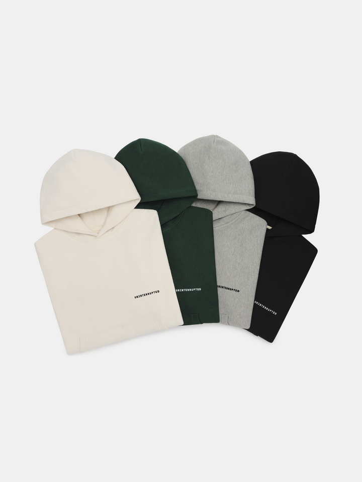 Fundamentals Brushed Fleece Hoodie Collection- flatlay of all hoodie colors