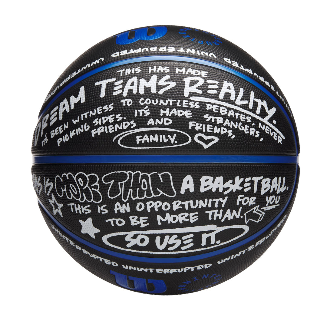 UNINTERRUPTED X Wilson More Than A Basketball - view of the basketball with handwriting