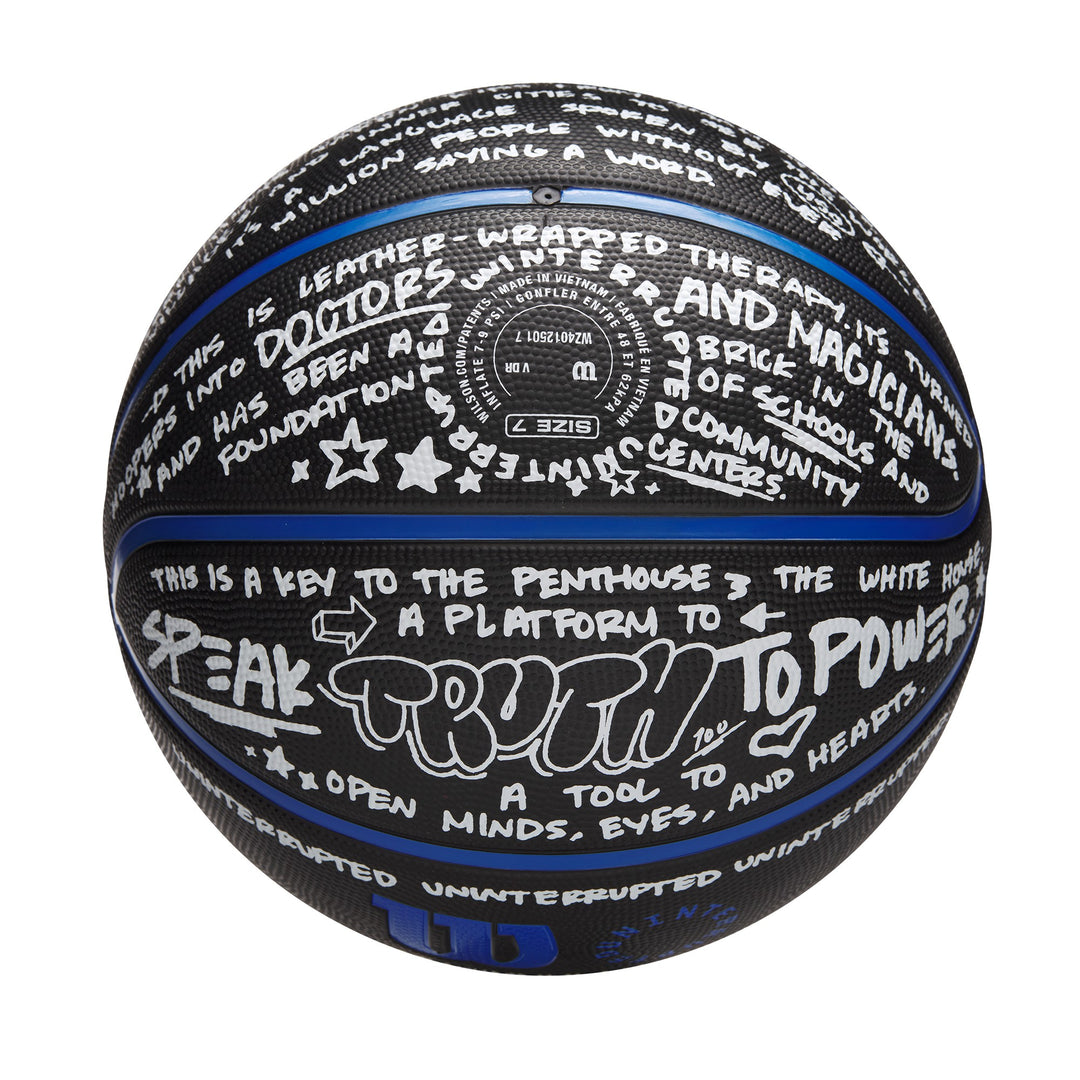 UNINTERRUPTED X Wilson More Than A Basketball - view of the basketball with handwriting
